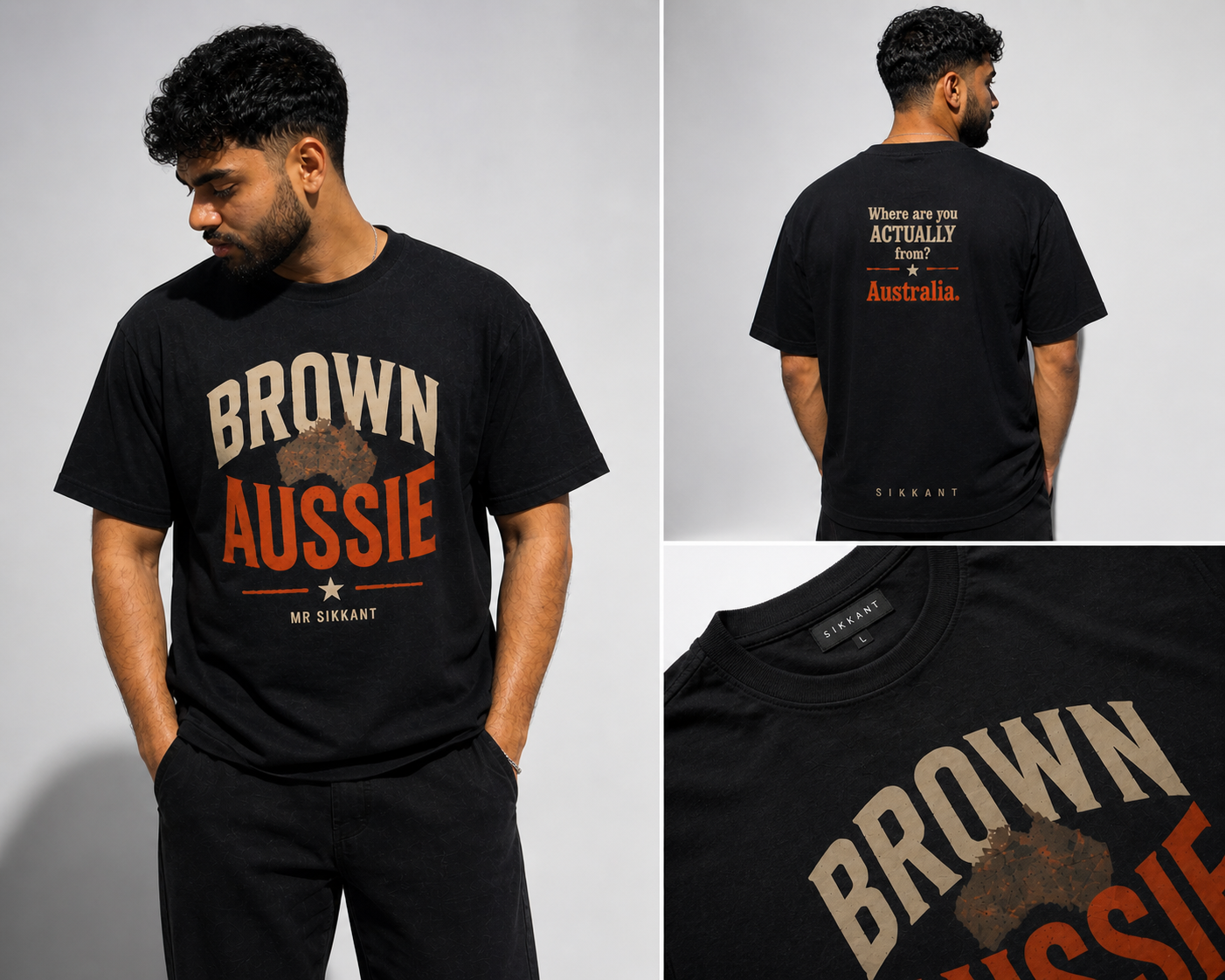 Brown Aussie Tee (Mr Sikkant Edition)