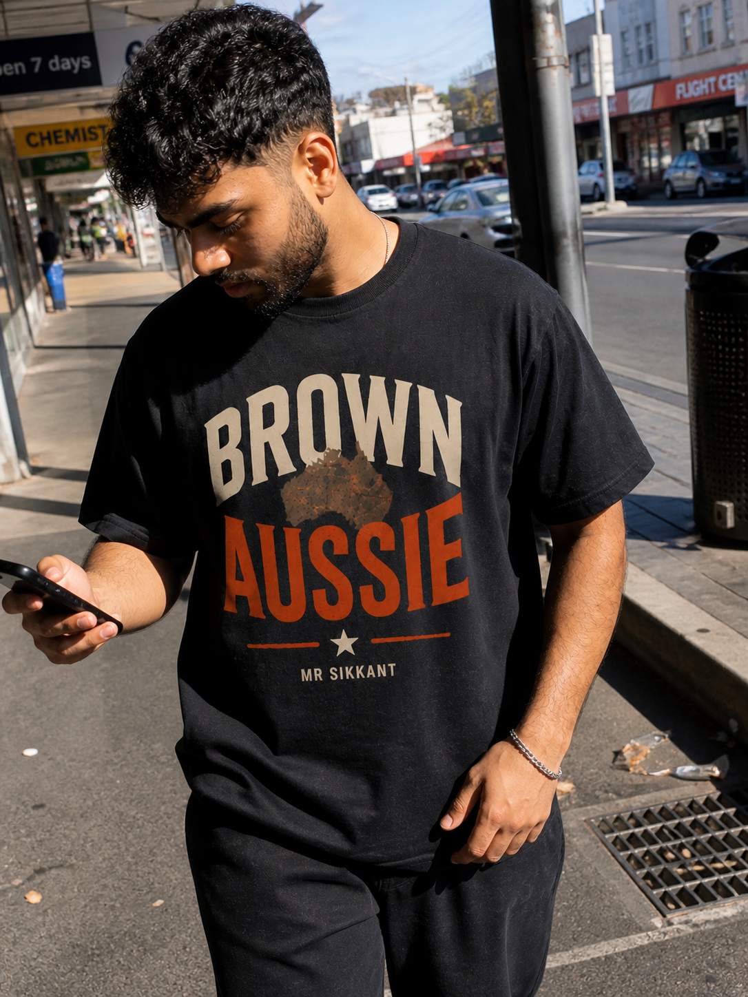 Brown Aussie Tee (Mr Sikkant Edition)
